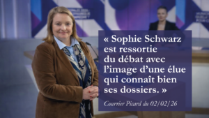 Sophie Schwarz sur le plateau de l'émission Dimanche en Politique de France 3 Picardie
