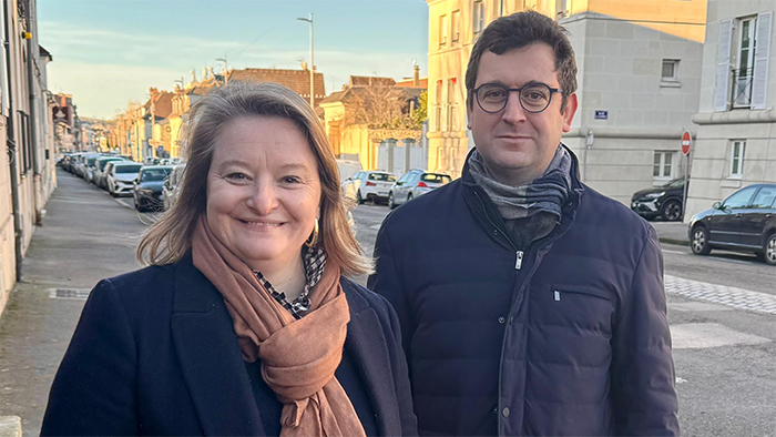 Sophie Schwarz et Etienne Diot, rue Saint-Lazare