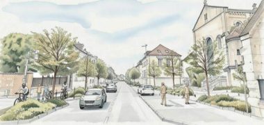 Des voies sécurisées pour tous les usagers et plus de végétalisation - Illustration réalisée par nos soins